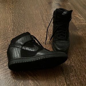 Triple Black Nike Dunk High (wedge) size 10
